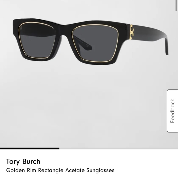 Tory Burch Black Sunglasses with Gold Trim - Picture 1 of 5